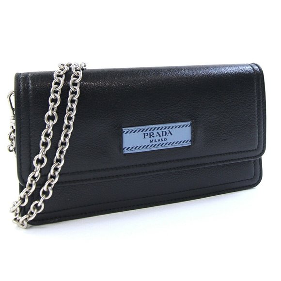 Prada Shoulder Bag 1ZH051 Black/Light Blue Leather Pochette with Smartphone C... - Picture 1 of 9